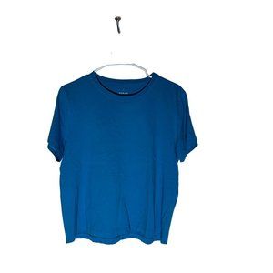 Everlane Boxy Cropped Organic Cotton Tshirt Blue Size L NWOT
